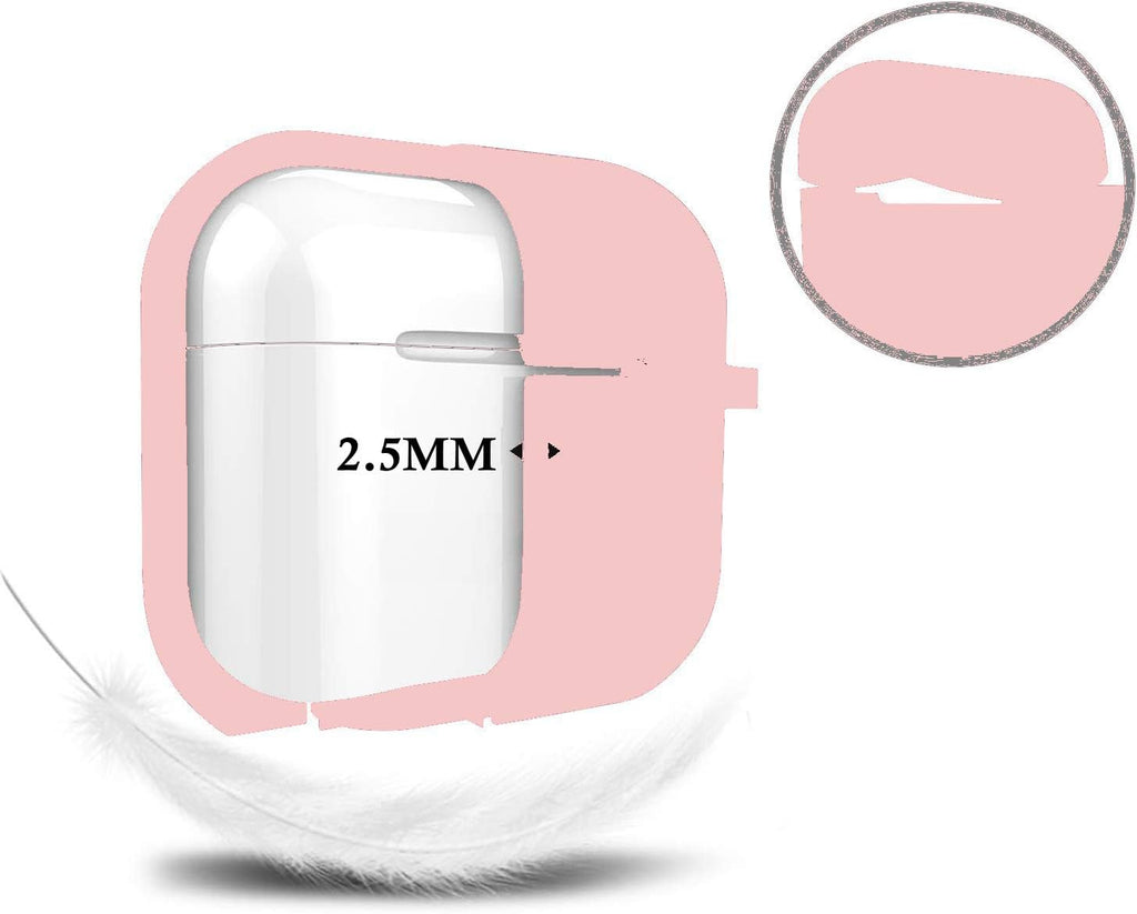 Protective Case Cover for Airpods Pro Charging Case, Upgraded Air Pods Silicone Case Skin with Soft Cute Ball Pom Pom Keychain Kit (A, Pink)