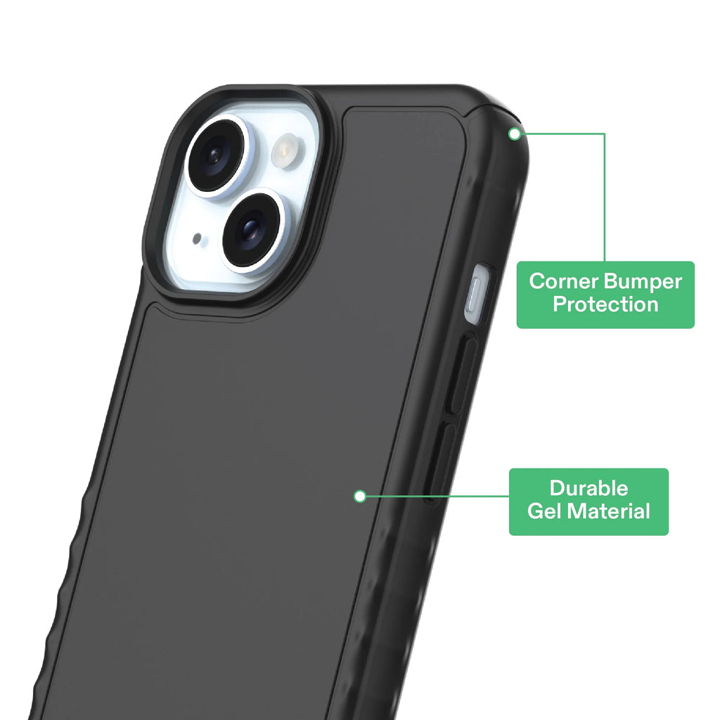 Protective Gel Phone Case for Iphone 17E / Iphone 16E / Iphone 15 / Iphone 14 / Iphone 13 - Black