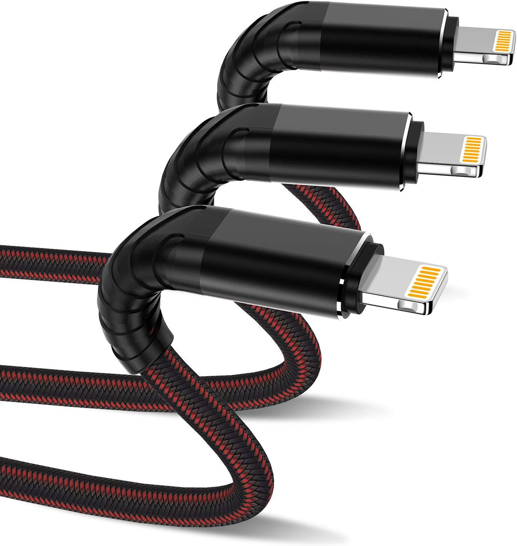 3Pack 3Ft Iphone Charger, [ Apple Mfi Certified ] 3 Foot Iphone Charging Cable, Nylon Braided 3 Feet Lightning Charger Cord for Apple Iphone 14 Pro Max/13/12 Mini/11/X/Xs/Xr/Xs Max/8/7/6/5S Wire